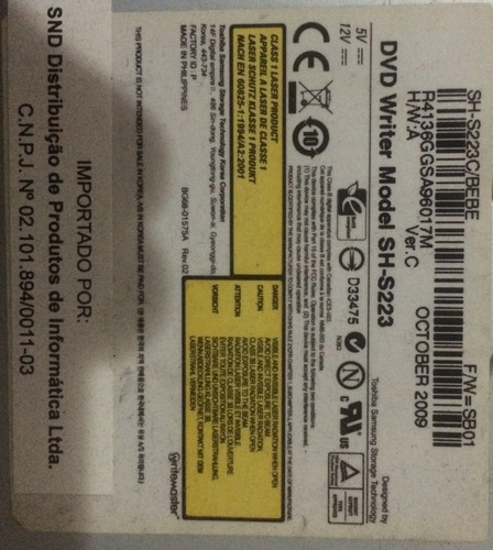 Imagem 5 de 5 de Drives De Dvd Writer Da Samsung