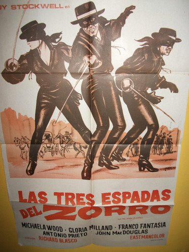 Poster Pelicula - Las Tres Espadas Del Zorro - Año 1966