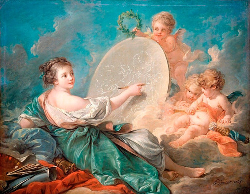 Poster Boucher 65x80cm Allegory Of Painting P/ Decorar Sala