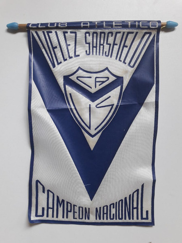 Banderin Velez Sarsfield Campeon Nacional 68 20.5x33 Cm