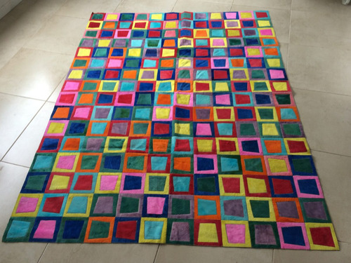 Imagen 2 de 4 de Alfombra Patchwork Cuero Vaca Pelo 1,8x2,4m Mutlicolor