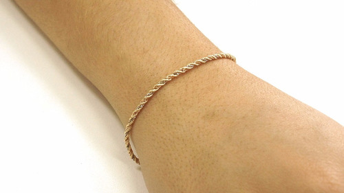 Pulseira Ouro 18k Corda Cordão Baiano 3 Cores 19cm Promoção