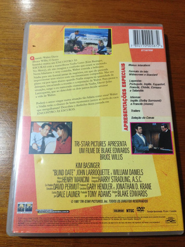 Dvd Encontro Às Escuras Bruce Willis Kim Basinger