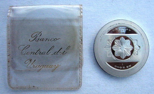 Uruguay Moneda Plata 900 20 Aniv Banco Central 1967 - 1987