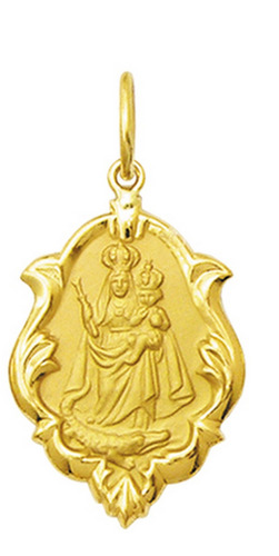 Leão Jóias Medalha Nossa Senhora Da Penha 2,5cm Ouro 18k