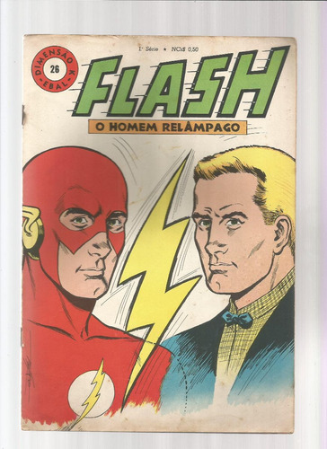 Dimensao K Nº 26 - 1ª Série - Flash O Homem Relâmpago - Com Danos E Grampos Enferrujados - 36 Páginas Em Português - Editora Ebal - Capa Mole - 1969 - Bonellihq Cx187 M20