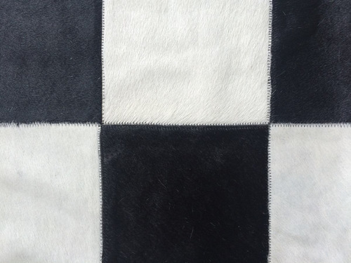 Imagen 3 de 4 de Alfombra Patchwork Cuero Vaca Pelo 2,0x2,0m Damero