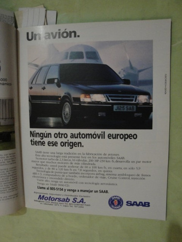 Publicidad Saab 9000 Año 1992