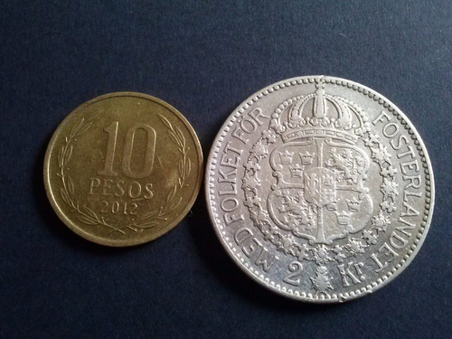 Moneda Suecia 2 Kronor 1912 Plata (c1 Classic)