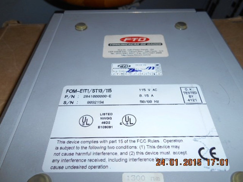 Rad Fiber Óptica Modem Fom-e1/t1/st85/115 (e) (21) (Usado)