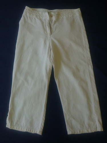 Pantalón Pescador Mujer Blanco  Talla 40