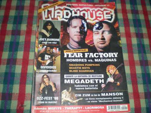 Revista Madhouse Tapa Fear Factory Poster Sepultura/attaque