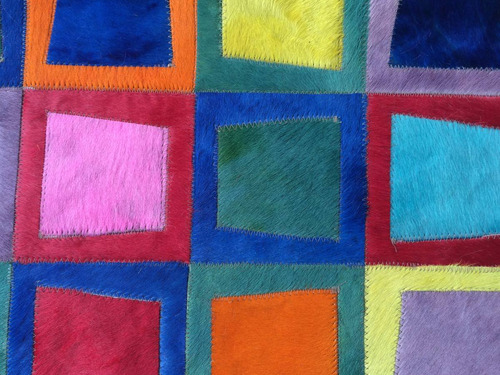 Imagen 3 de 4 de Alfombra Patchwork Cuero Vaca Pelo 1,8x2,4m Mutlicolor