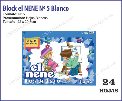 3 Blocks El Nene Blanco Nº 5 - Para Dibujo Acuarela Tempera