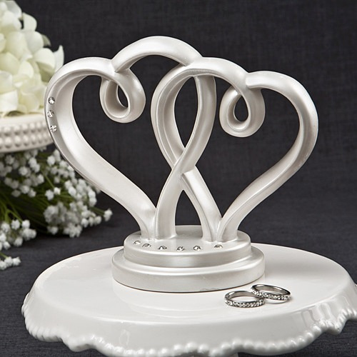 Imagen 1 de 5 de Adorno Para Pastel De Boda 2 Corazones Cake Topper