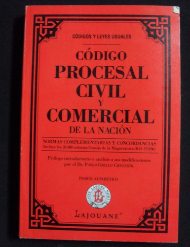 Codigo Procesal Civil Y Comercial De La Nacion