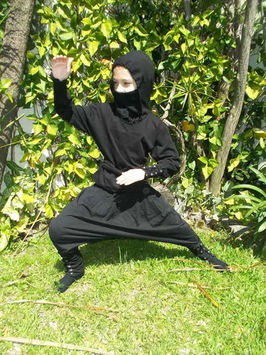 Traje/disfraz De Ninja Para Niños Talle 10, 12, 14 Blanco