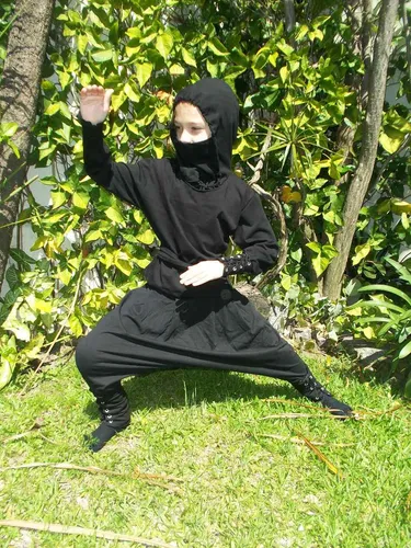 Traje/disfraz De Ninja Para Niños Talle 10, 12, 14 Blanco