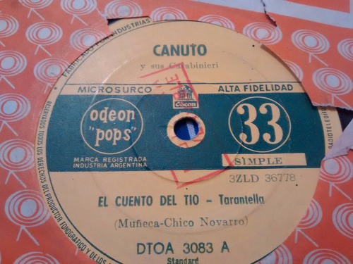 Vinilo Single De Canuto - El Cuento Del Tio ( K137