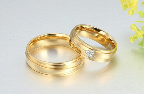 Aros De Matrimonio Oro 18k Con Cristales Anillos Plata