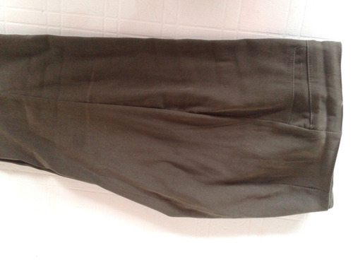 Pantalon De Vestir Gamuzado Color Verde Oscuro