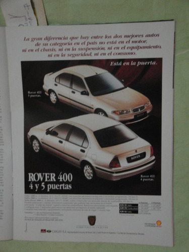 Publicidad Rover 400 Año 1996