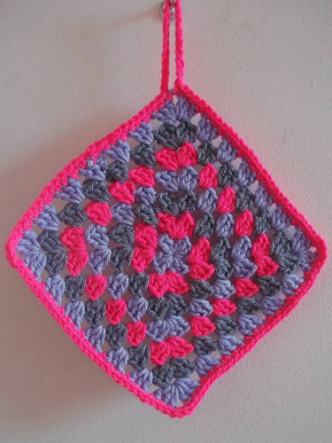 Agarradera Apoya Pava Crochet Granny Square Cocina