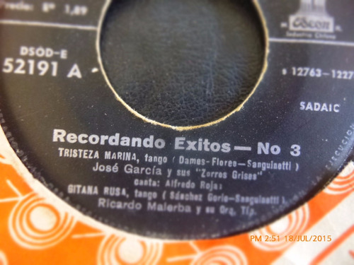Vinilo Single De Recordando Exitos 3 - Jose Garcia ( R56