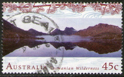 Australia Sello Usado Lago Natural En Tasmania Año 1996