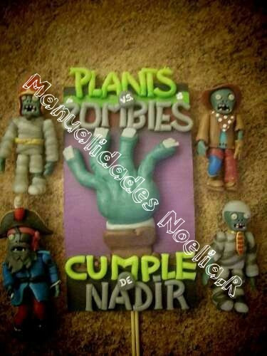 Adorno Para Torta De Plants Vs Zombies 2 En Porcelana Fria