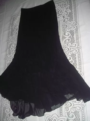 Espectacular Y Elegante Falda Larga Negra Vac13 | MercadoLibre