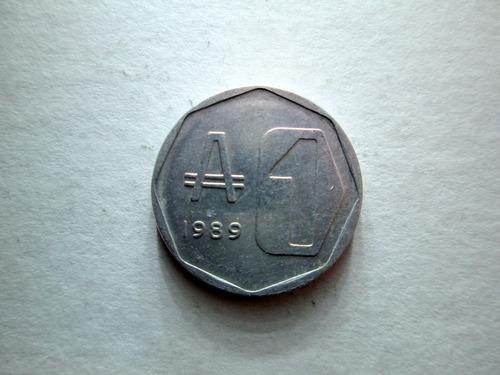 Moneda Argentina 1 Austral 1989 Hiperinflacion Cabildo Boedo