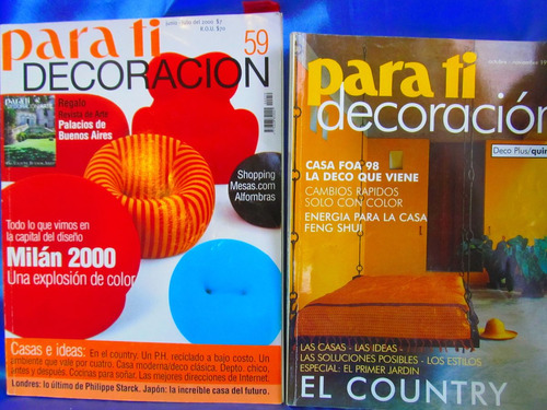 Revistas Para Ti Decoración Nros 59 Y 49 1998 Y 2000