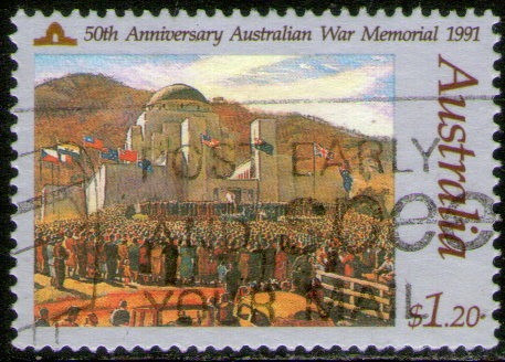 Australia Sello Usado 2° Guerra Mundial = Monumento Año 1991