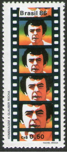 Brasil Sello Mint Cine = Pionero Glauber Rocha Año 1986