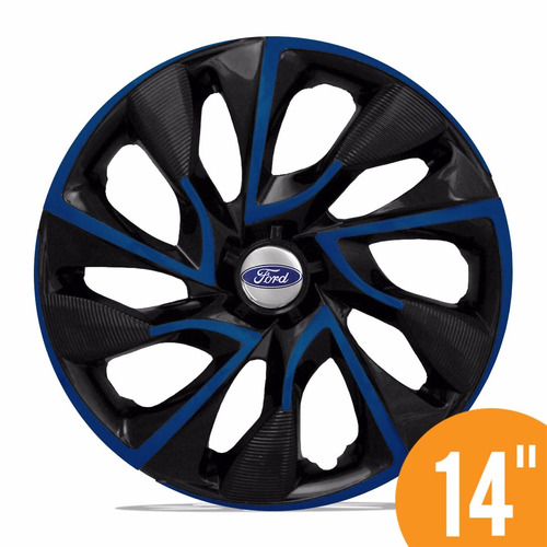 Jogo Carlota Esportiva 14 Ds4 Black Blue Para Ford Ka Fiesta