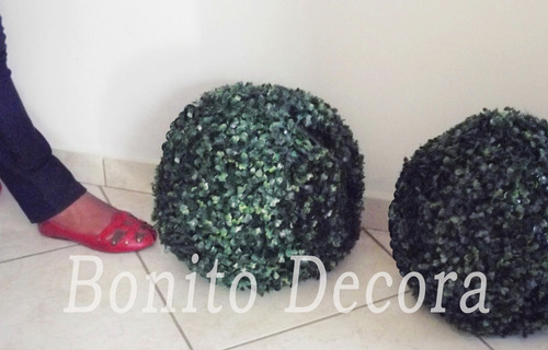 Imagem 4 de 5 de Buchinho Artificial Grande 38cm- Bolas Gramas Arranjos Verde