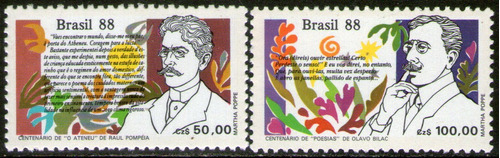 Brasil Serie X 2 Sellos Mint Día Del Libro = Literatura 1988