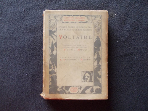 Ensayo S/poesia Epica Y El Gusto, Voltaire 1930 (r8)