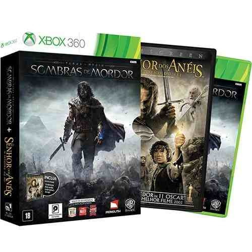 Jogo Sombras De Mordor Xbox360 + Dvd Filme Senhor Dos Anéis