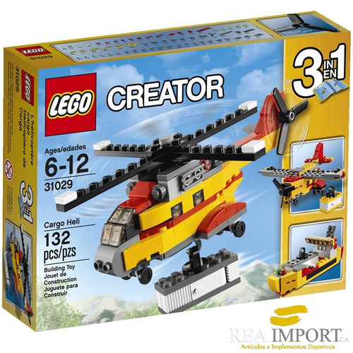 Lego Creator 3 En 1 Helicoptero Avion Barco 132 Pzs 31029