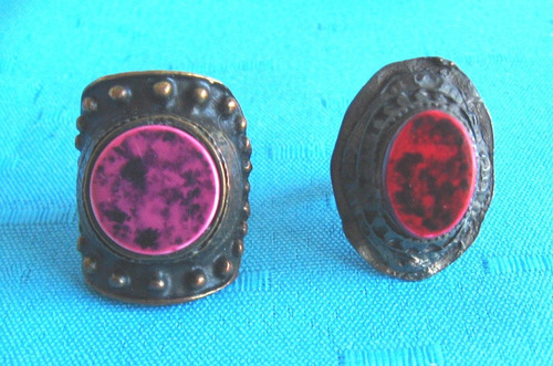 Anillos Vintage Con Piedras Onda Tribal Arabes Ajustables (Usado)
