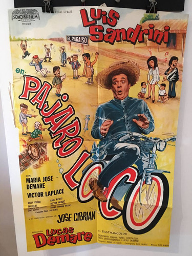 Afiche De Cine Original - Pajaro Loco - Luis Sandrini