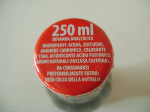 Botella De Coca Cola 250 Ml Italiana (Usado)