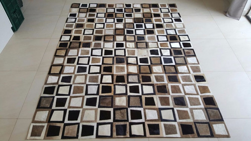 Imagen 3 de 6 de Alfombra Patchwork Cuero Vaca Pelo 1,8x2,4m Multiforma