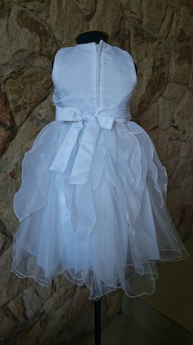 Imagem 6 de 8 de Vestido Infantil Festa Dama Florista Batizado Branco Paetês