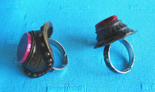 Anillos Vintage Con Piedras Onda Tribal Arabes Ajustables (Usado)
