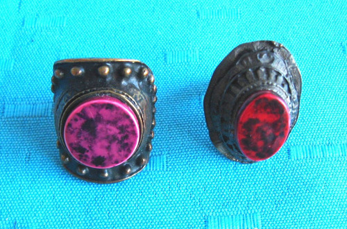 Anillos Vintage Con Piedras Onda Tribal Arabes Ajustables (Usado)