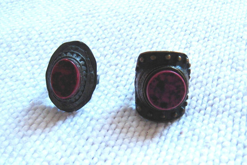 Anillos Vintage Con Piedras Onda Tribal Arabes Ajustables (Usado)