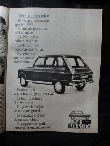 Publicidad Renault 6 Año 1971